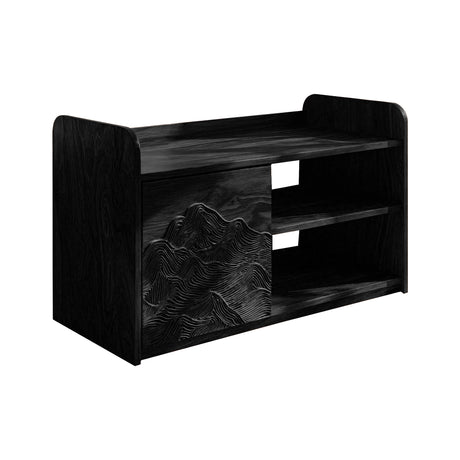 Averin Ridge Live Edge Solid Wood Shoe Rack Bench Black - Timberustic Shoe Rack