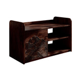 Averin Ridge Live Edge Solid Wood Shoe Rack Bench Dark Walnut - Timberustic Shoe Rack