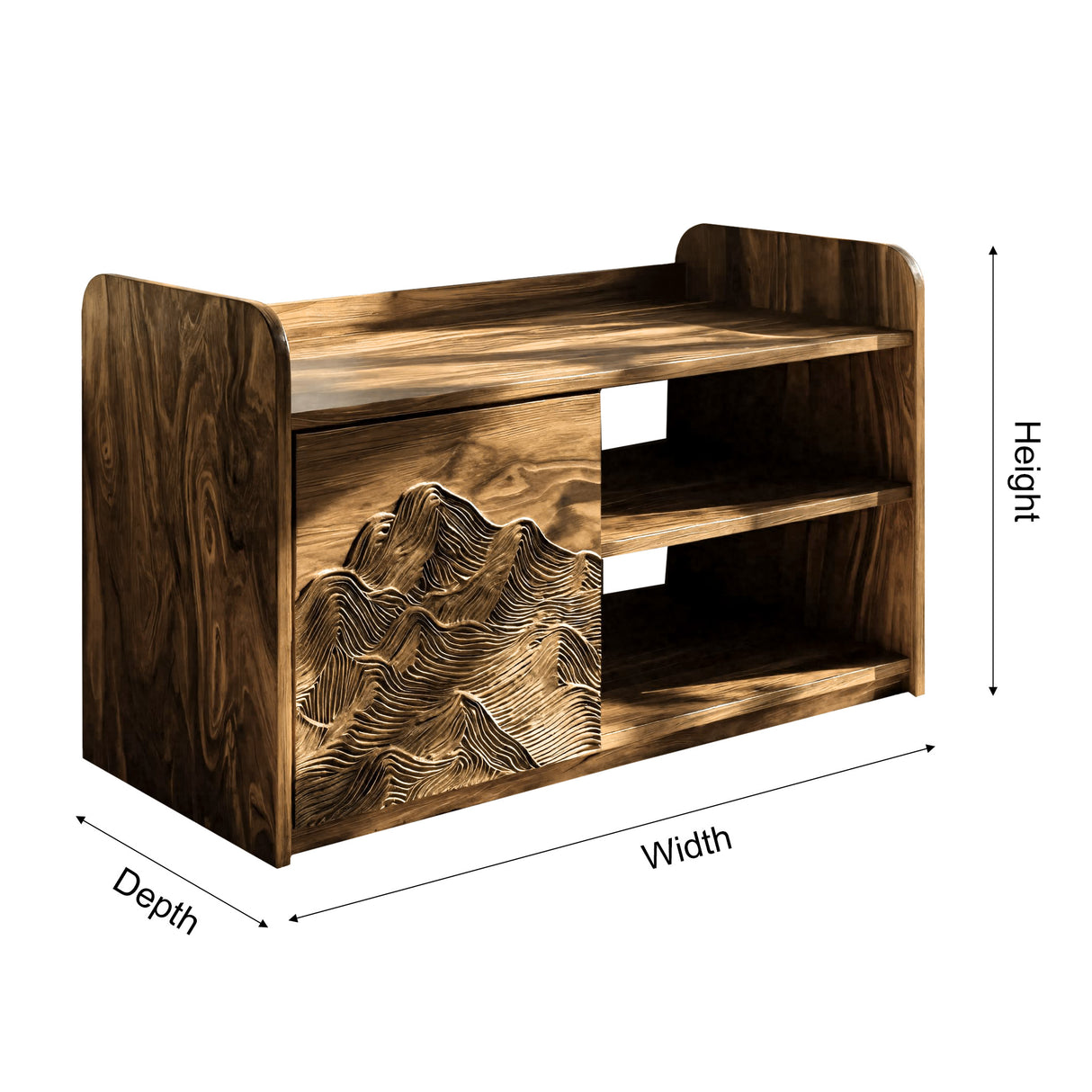 Averin Ridge Live Edge Solid Wood Shoe Rack Bench - Timberustic Shoe Rack