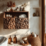 Averin Ripple Solid Wood Floating Bathroom Cabinet