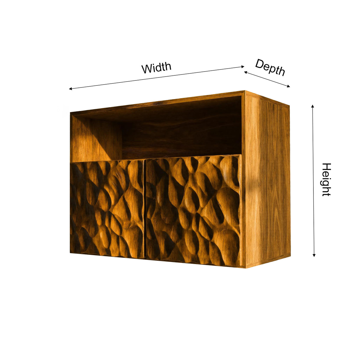 Averin Ripple Solid Wood Floating Bathroom Cabinet