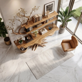 Averion Sculpted Solid Wood Console Table with Shelves - Timberustic Console Table with Shelves