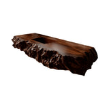 Averion Sculpted Solid Wood Floating Bathroom Vanity with Integrated Sink Dark Walnut - Timberustic Floating Bathroom Vanity with Integrated Sink