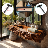 Averion Sculpted Solid Wood Floating Bathroom Vanity with Integrated Sink - Timberustic Floating Bathroom Vanity with Integrated Sink