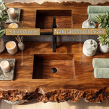 Averion Sculpted Solid Wood Floating Bathroom Vanity with Integrated Sink - Timberustic Floating Bathroom Vanity with Integrated Sink