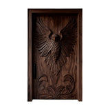 Averion Sculpted Solid Wood Rectangular Single Door Dark Walnut - Timberustic Door