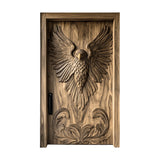 Averion Sculpted Solid Wood Rectangular Single Door Natural Oak - Timberustic Door