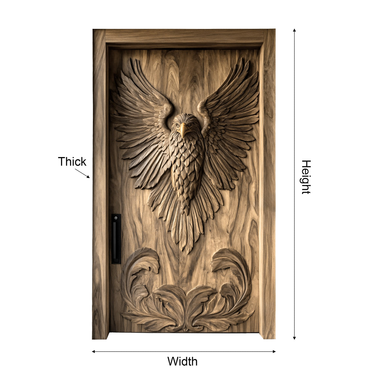 Averion Sculpted Solid Wood Rectangular Single Door - Timberustic Door