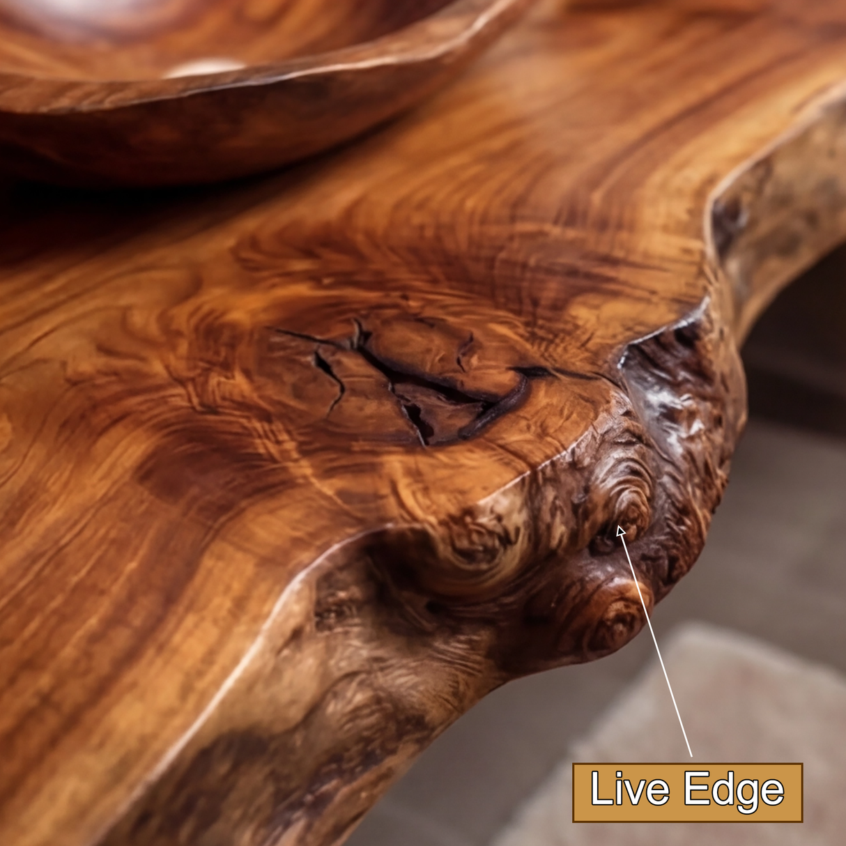 Averis Live Edge Solid Wood Floating Bathroom Vanity SPA601254 - Timberustic Floating Bathroom Vanity
