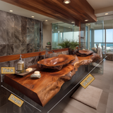 Averis Live Edge Solid Wood Floating Bathroom Vanity SPA601254 - Timberustic Floating Bathroom Vanity