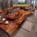 Averis Live Edge Solid Wood Floating Bathroom Vanity SPA601254 - Timberustic Floating Bathroom Vanity
