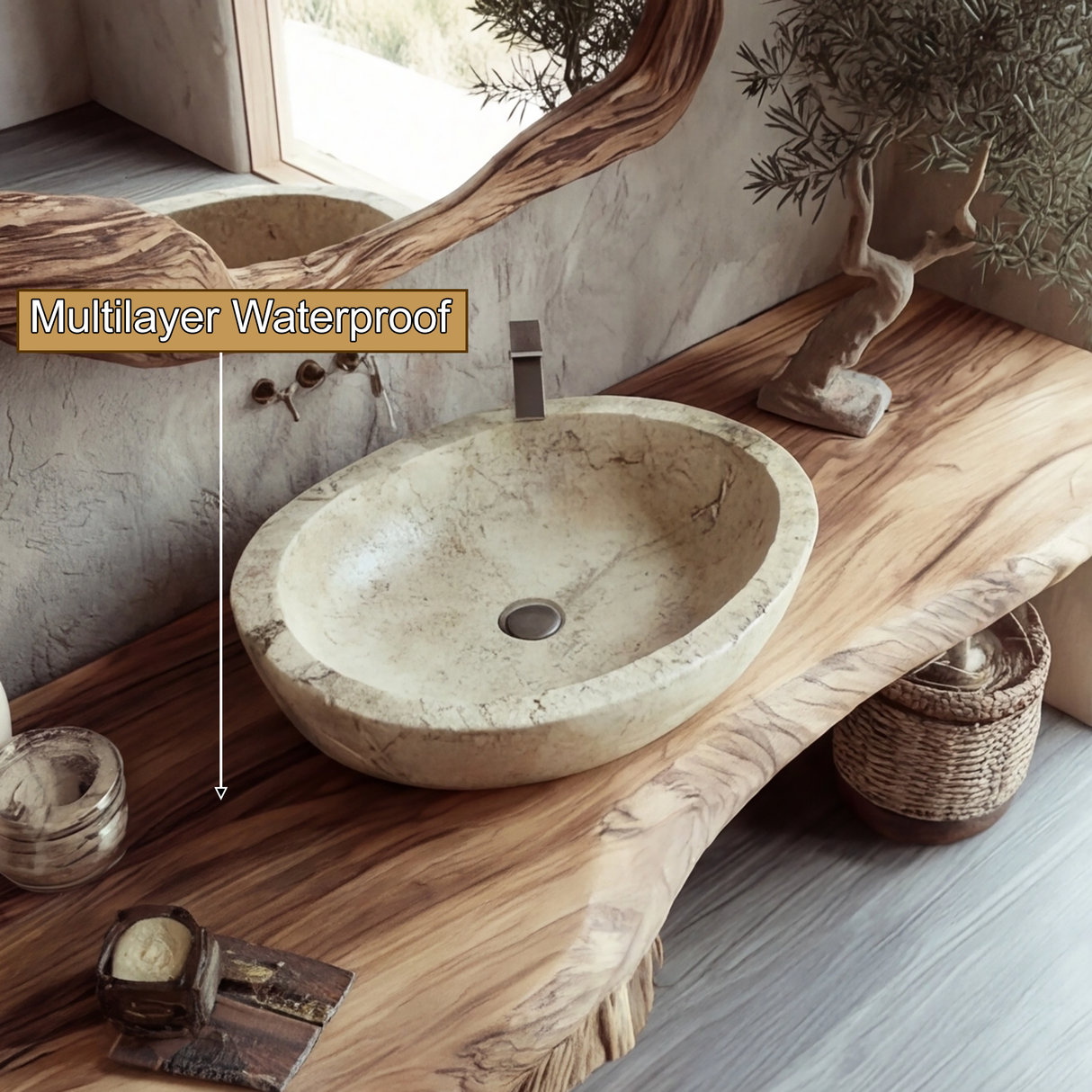 Averis Treeform Solid Wood Freestanding Bathroom Vanity SPA182674 - Timberustic Freestanding Bathroom Vanity