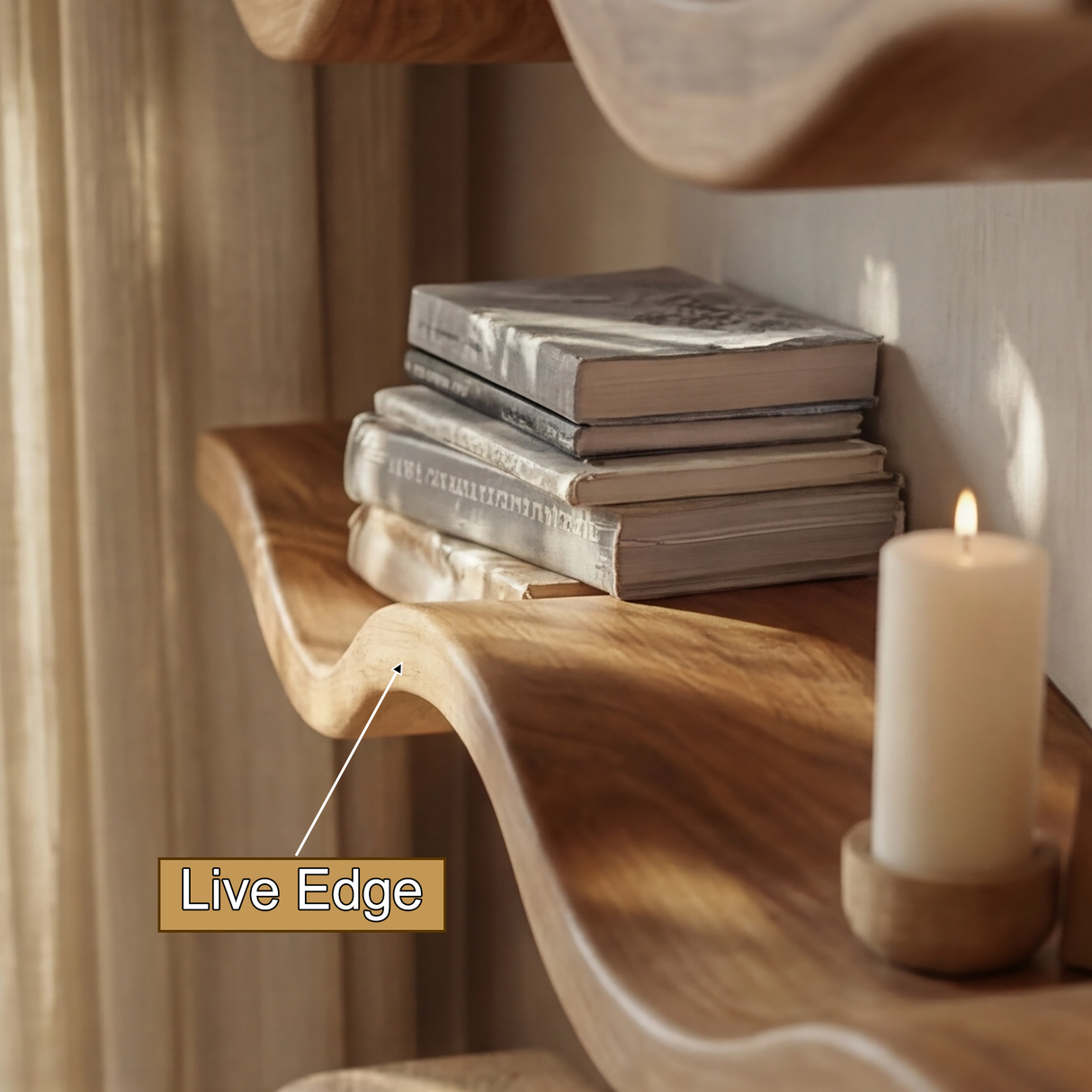 Averlyn Sculpted Solid Wood Floating Shelf SPA701471 - Timberustic Floating Shelf