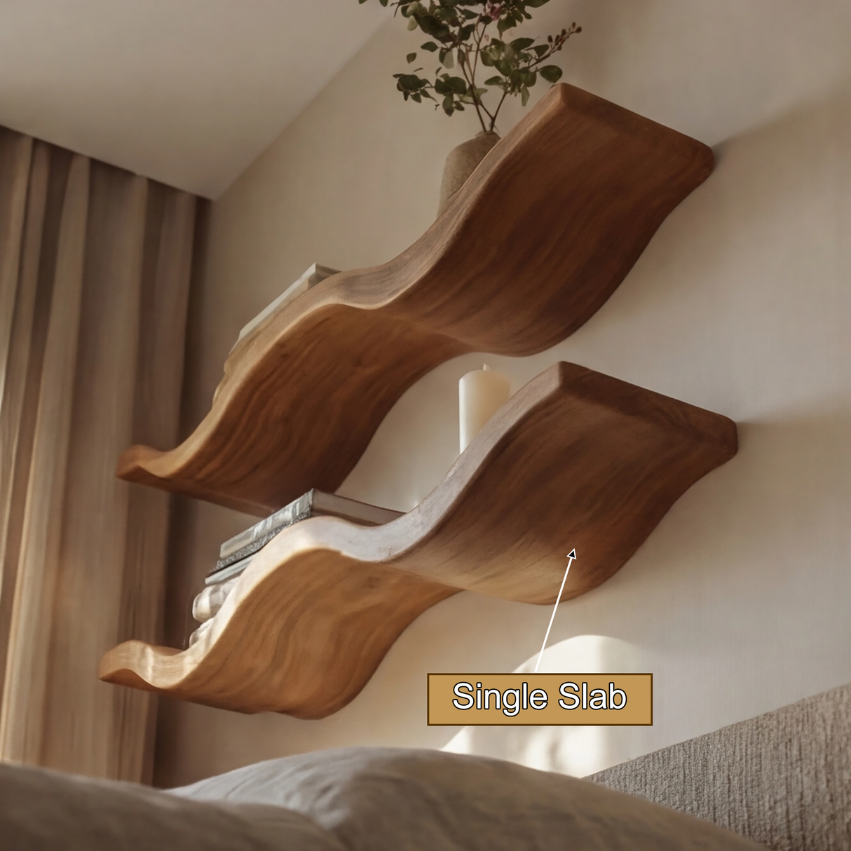 Averlyn Sculpted Solid Wood Floating Shelf SPA701471 - Timberustic Floating Shelf