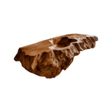 Averon Organic Carved Solid Wood Floating Bathroom Vanity with Integrated Sink Brown - Timberustic Floating Bathroom Vanity with Integrated Sink