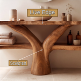 Averon Rootform Solid Wood Freestanding Bathroom Vanity with Shelves - Timberustic Freestanding Bathroom Vanity with Shelves