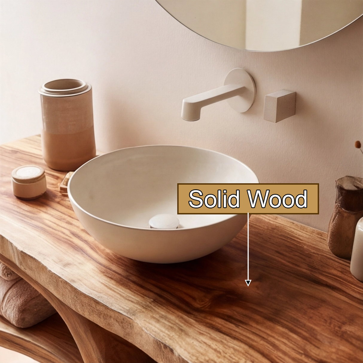 Averon Rootform Solid Wood Freestanding Bathroom Vanity with Shelves - Timberustic Freestanding Bathroom Vanity with Shelves
