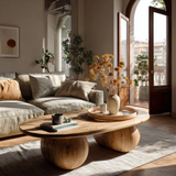 Averon Round Solid Wood Coffee Table - Timberustic Coffee Table