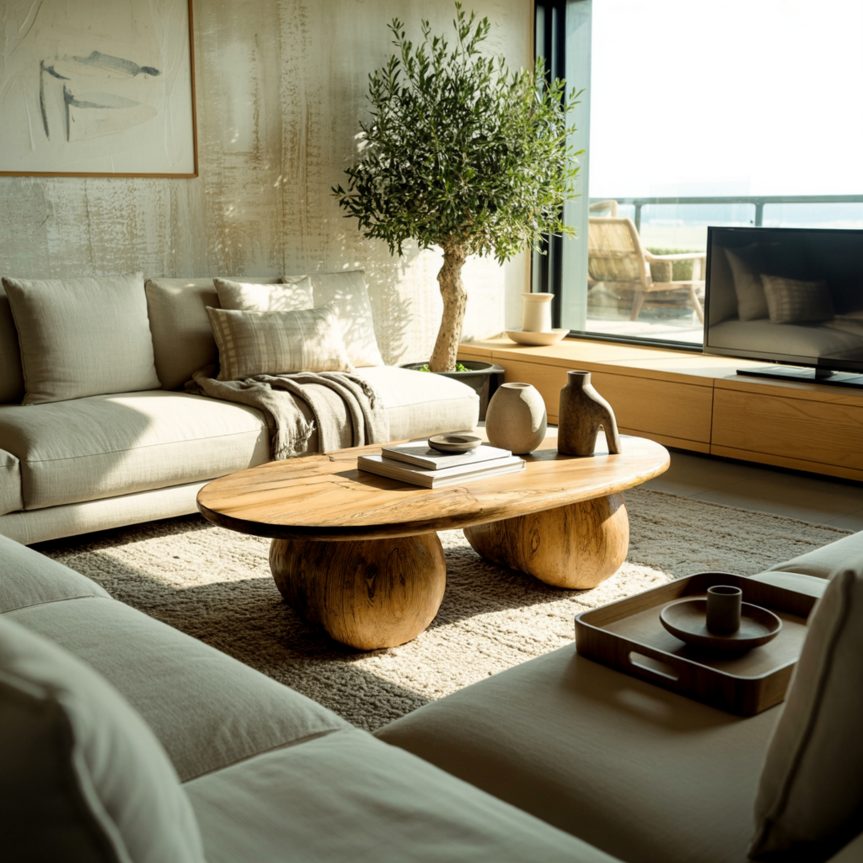 Averon Round Solid Wood Coffee Table - Timberustic Coffee Table