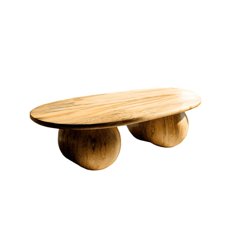 Averon Round Solid Wood Coffee Table Natural Oak - Timberustic Coffee Table