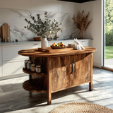 Averon Solid Wood Kitchen Island with Storage - Timberustic Kitchen Island
