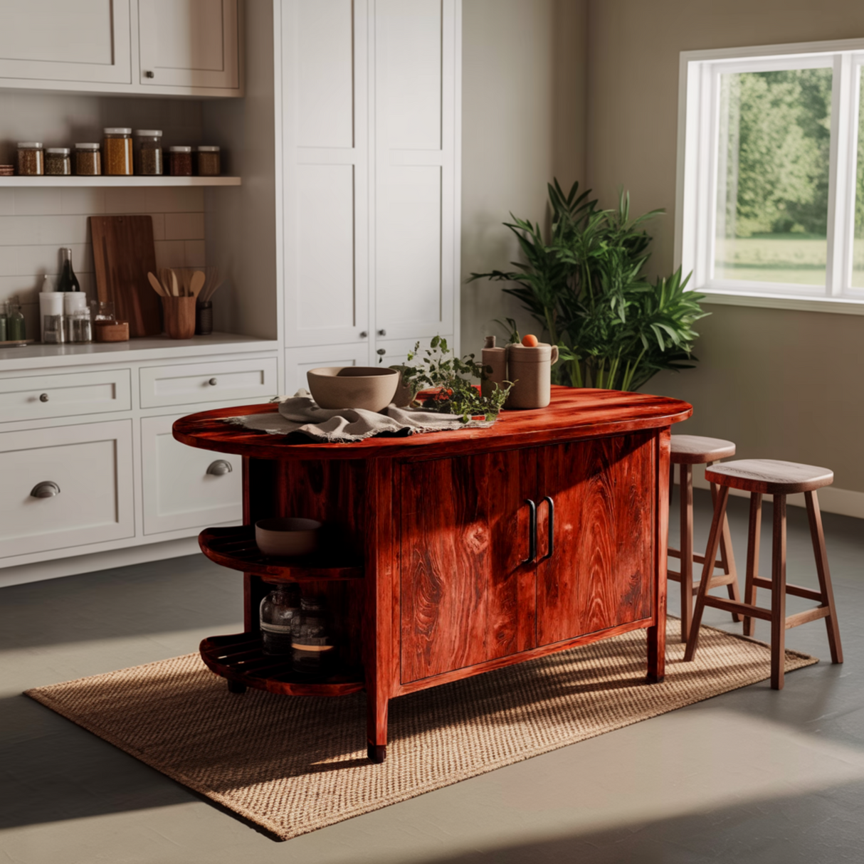 Averon Solid Wood Kitchen Island with Storage - Timberustic Kitchen Island