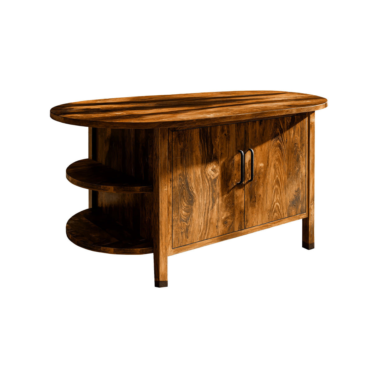 Averon Solid Wood Kitchen Island with Storage Brown - Timberustic Kitchen Island