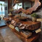 Averra Live Edge Solid Wood Floating Bathroom Vanity SPA230140 - Timberustic Floating Bathroom Vanity