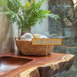 Averra Live Edge Solid Wood Floating Bathroom Vanity with Integrated Sink - Timberustic Floating Bathroom Vanity with Integrated Sink
