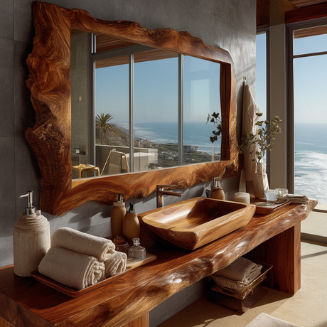 Averra Live Edge Solid Wood Mirror Frame - Timberustic Mirror