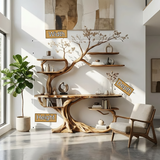 Averra Sculpted Solid Wood Console Table with Shelves - Timberustic Console Table with Shelves