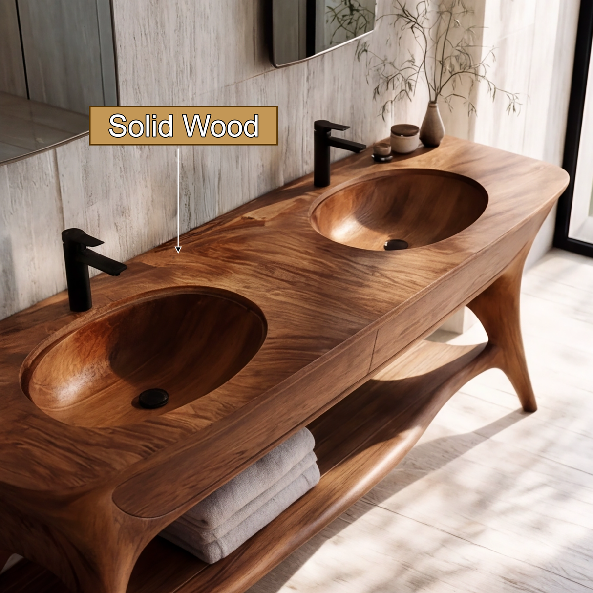 Averra Solid Wood Freestanding Bathroom Vanity with Drawers - Timberustic Freestanding Bathroom Vanity with Drawers