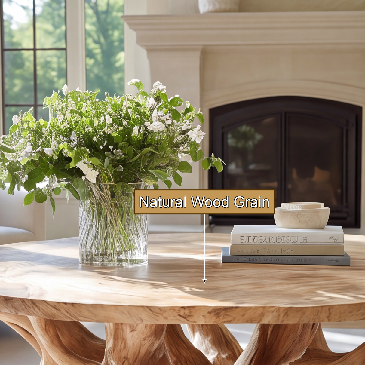Averyn Handcrafted Solid Wood Coffee Table SPA395894