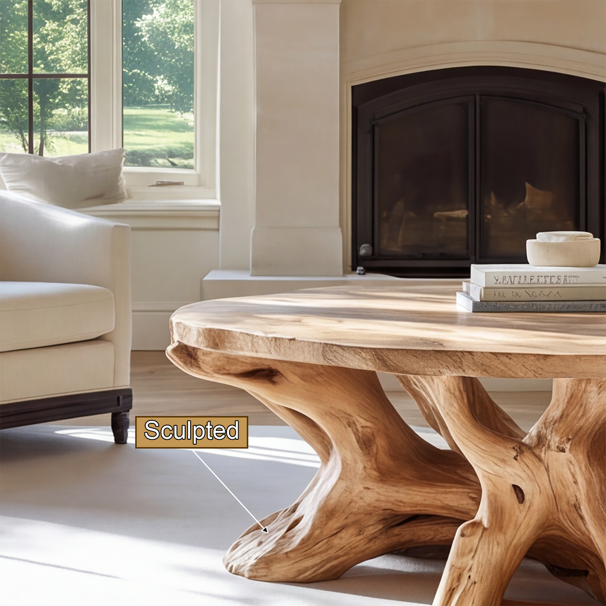Averyn Handcrafted Solid Wood Coffee Table SPA395894