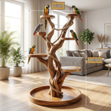 Aviaris Handcrafted Solid Wood Tree Branch Parrot Stand SPA374565 - Timberustic Tree Branch Parrot Stand