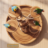 Aviaris Handcrafted Solid Wood Tree Branch Parrot Stand SPA374565 - Timberustic Tree Branch Parrot Stand