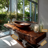Avrelis Live Edge Solid Wood Floating Bathroom Vanity SPA900423 - Timberustic Floating Bathroom Vanity