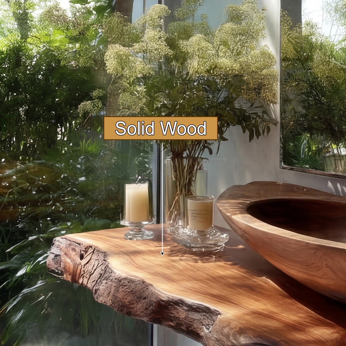 Avrelis Live Edge Solid Wood Floating Bathroom Vanity SPA900423 - Timberustic Floating Bathroom Vanity
