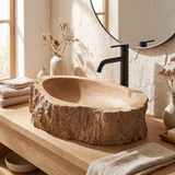 Barkhaven Handcrafted Solid Wood Live Edge Vessel Sink