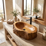 Barkhaven Handcrafted Solid Wood Live Edge Vessel Sink