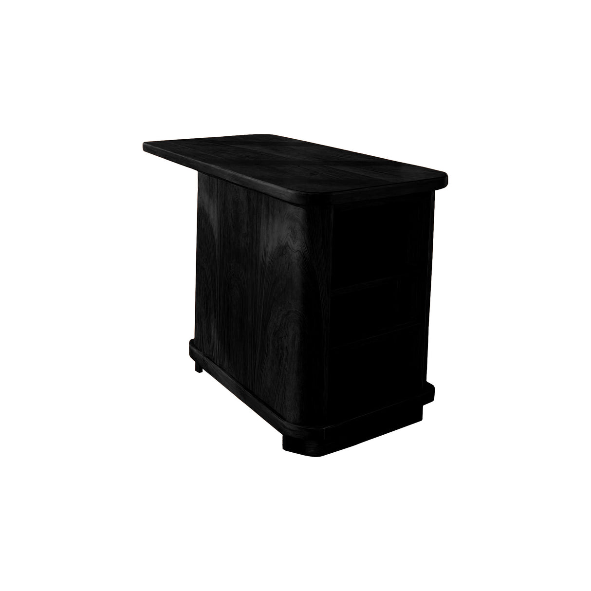 Belaro Solid Wood Handcrafted Bar Table with Storage Black - Timberustic Bar Table with Storage