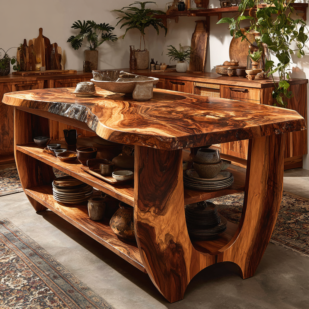 Belorin Edge Solid Wood Kitchen Island