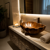 Bloomcrest Sculpted Solid Wood Vessel Sink