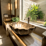 Bloomcrest Sculpted Solid Wood Vessel Sink