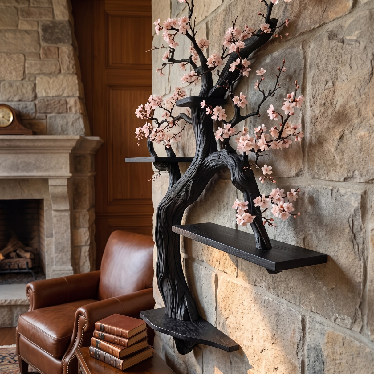 Blossomere Handcrafted Solid Wood Tree-Inspired Bookshelf