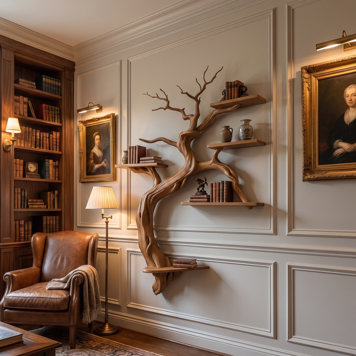 Blossomere Handcrafted Solid Wood Tree-Inspired Bookshelf