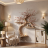 Blossomere Handcrafted Solid Wood Tree-Inspired Bookshelf - Timberustic Tree Bookshelf