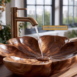 Blossora Handcrafted Solid Wood Flower Vessel Sink