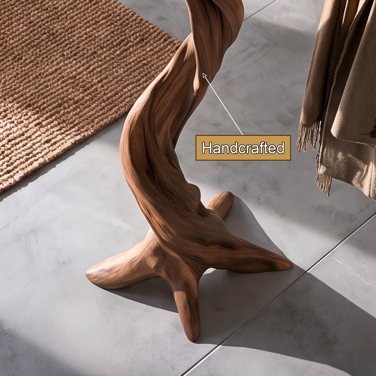Bramblecrest Handcrafted Sculpted Solid Wood Tree Coat Rack