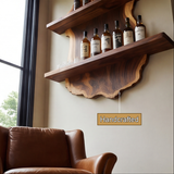Bramblecrest Live Edge Handcrafted Floating Wine Shelf SPA240318 - Timberustic Floating Wine Shelf